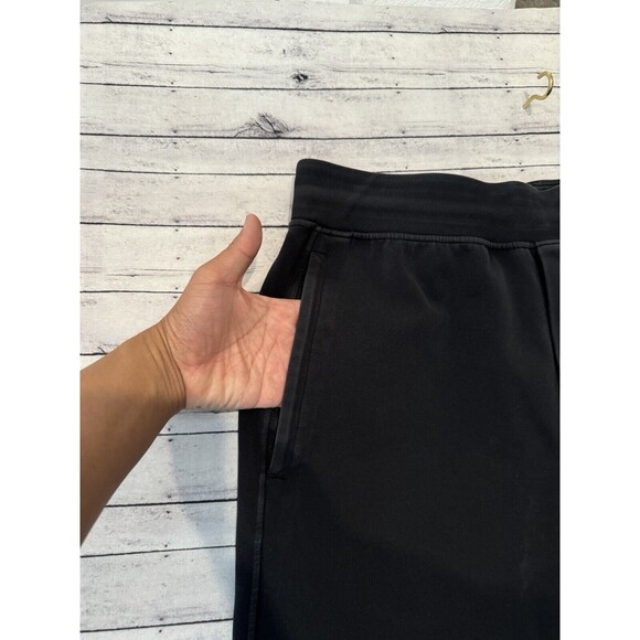 LULULEMON Mens Sweat Pants Sz L Black Jogger Tapered Zip Pockets Gym Heavyweight - Picture 7 of 16